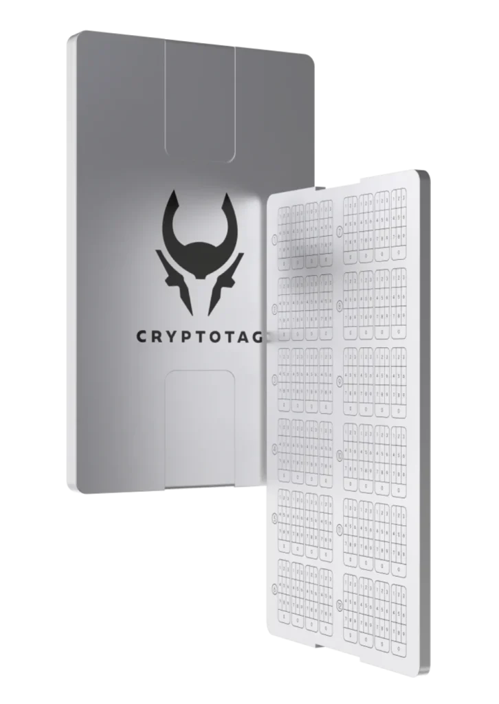 Cryptotag Titan crypto wallet backup logo, seed-phrase, slip39, bip-39